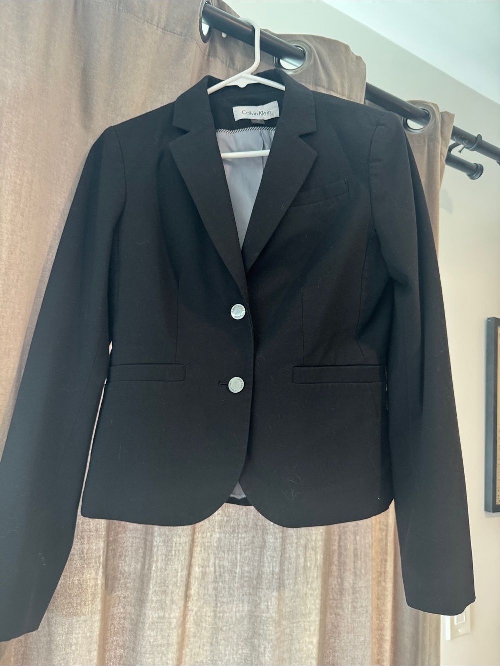 Calvin Klein Black Women's Two-Button Blazer